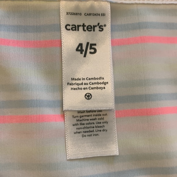 Carter’s Girls Swimsuit with matching Hat Size 4/5 - Picture 7 of 9